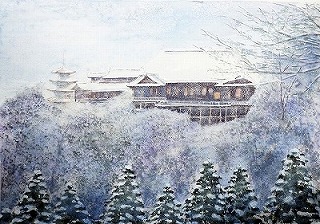 清水寺の雪景色